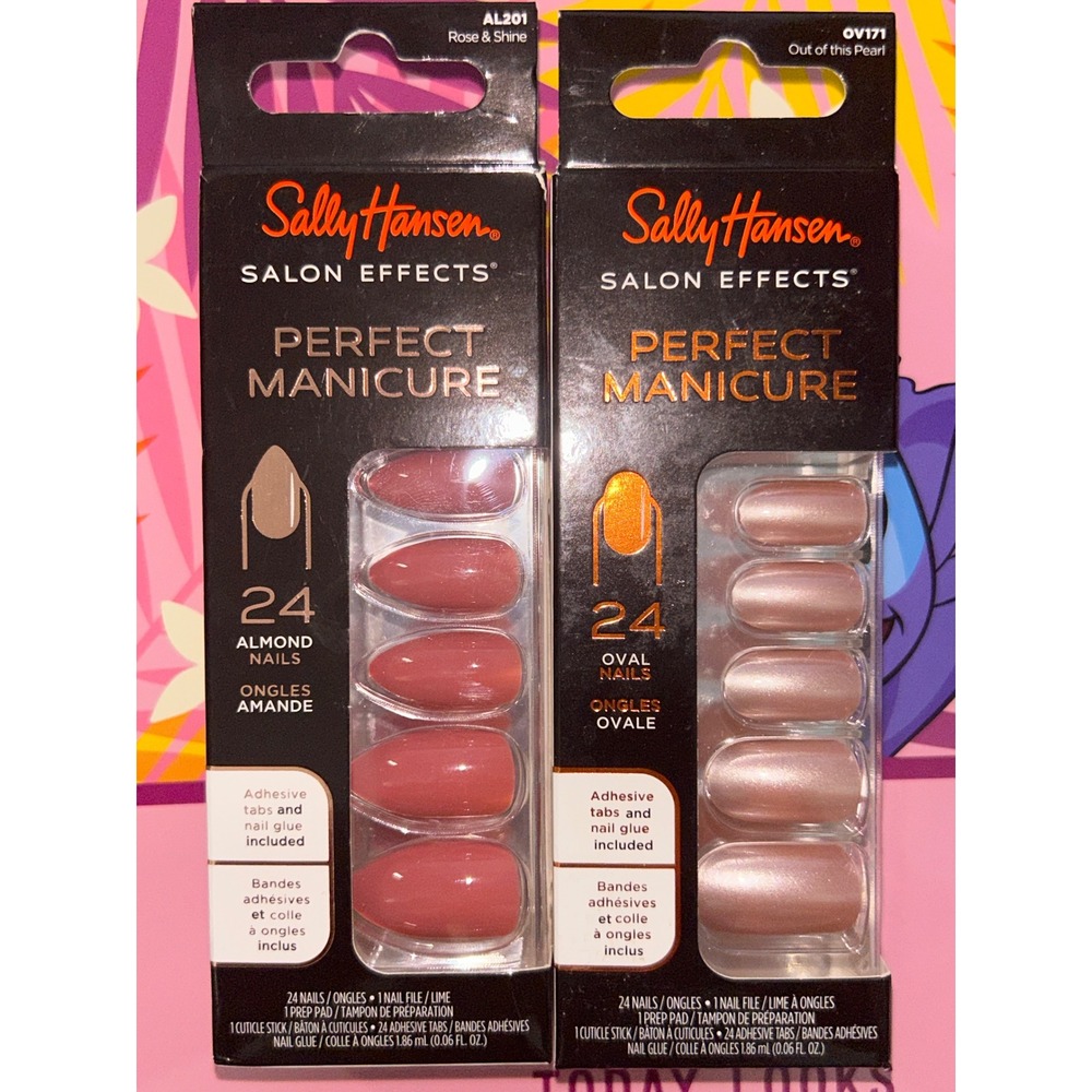 Sally Hansen‎ Perfect Manicure Press On Nails Rose & Shine Out of this Pearl